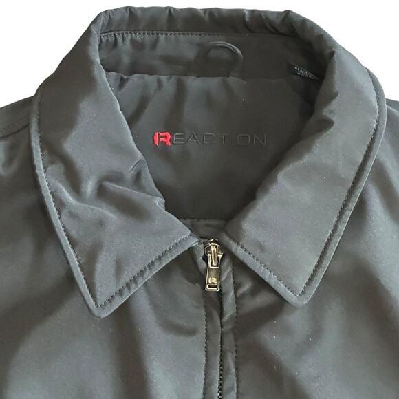 Men’s Black Collared Reaction Kenneth Cole Jacket Size G Mens Black Coat - Picture 2 of 12